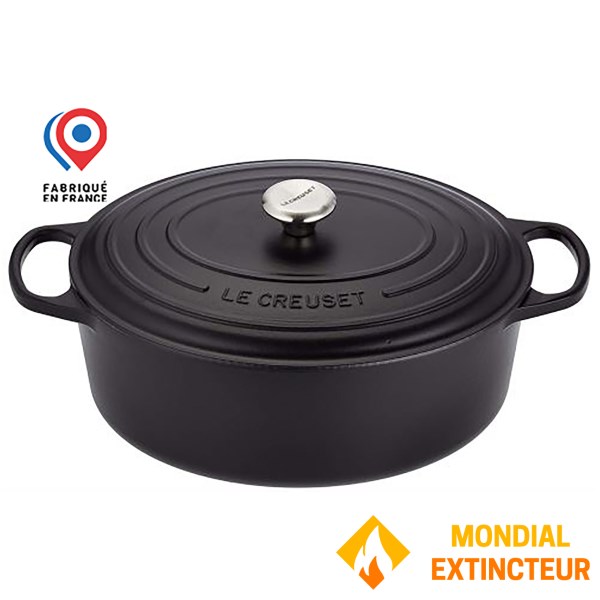 Le Creuset - Cocotte ovale fonte émaillée 35 cm - noir mat