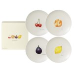 Degrenne - Coffret 4 assiettes SAISONS ronde 19 cm motifs fruits