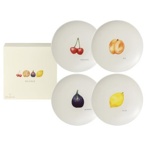 Degrenne - Coffret 4 assiettes SAISONS ronde 19 cm motifs fruits