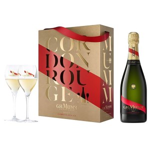 Mumm - Coffret Champagne  Cordon Rouge - 1bout + 2 flûtes