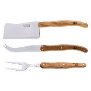 Laguiole - Coffret 3 couteaux à fromage Chêne PEFC