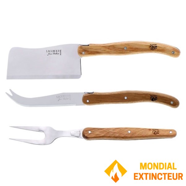 Laguiole - Coffret 3 couteaux à fromage Chêne PEFC