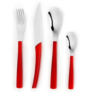 Degrenne - Coffret couverts X24 Quartz rouge miroir