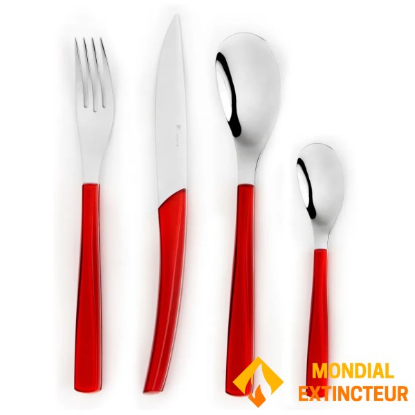 Degrenne - Coffret couverts X24 Quartz rouge miroir