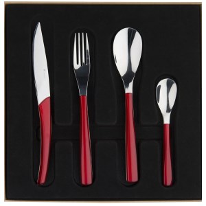 Degrenne - Coffret couverts X24 Quartz rouge miroir