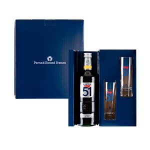 Pastis 51 - Coffret Pastis 51 1 bouteille 70cl + 2 verres
