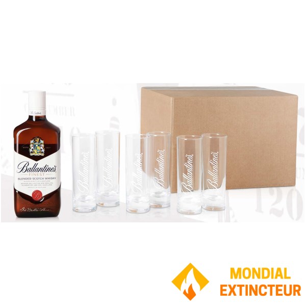 Ballantines - Coffret Whisky blended Ballantine’s Finest + 6 verres