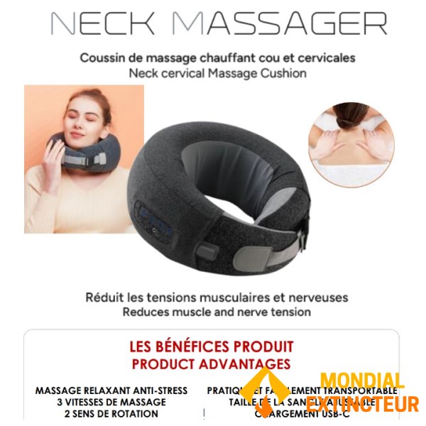 Terraillon - Coussin de massage Chauffant - cou, cervicales