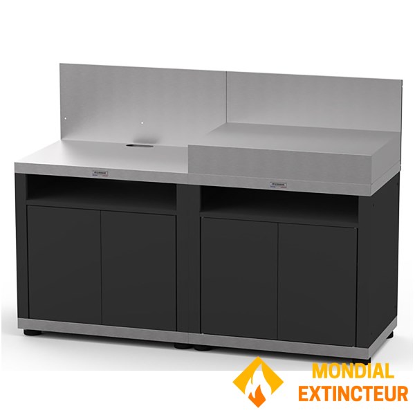 Le Marquier - Cuisine d’extérieur DUO 2 ELEMENTS AVEC CREDENCES 