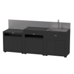 Le Marquier - Cuisine d’extérieur 3 éléments - crédence noir