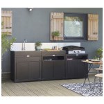 Le Marquier - Cuisine d’extérieur 3 éléments - crédence noir