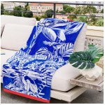 Descamps - Drap de plage Sumatra Outremer 100x180