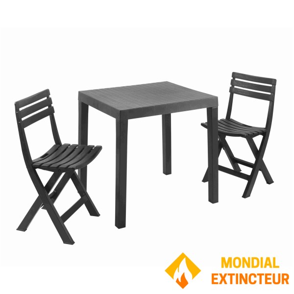 Wilsa - Ensemble de balcon Club anthracite résine recycle