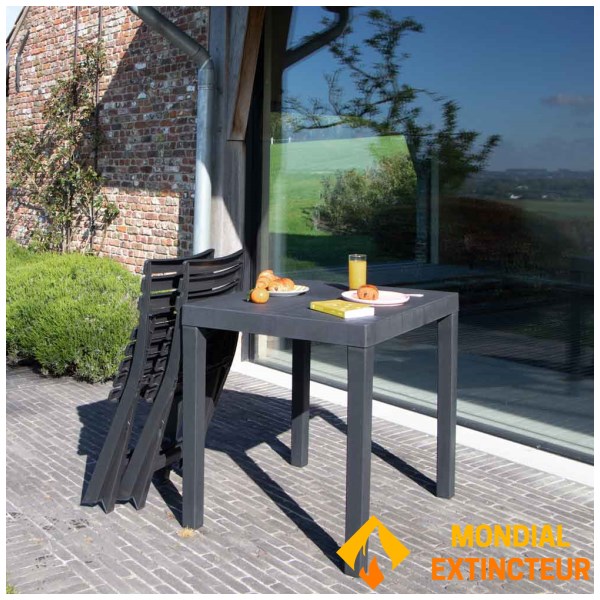 Wilsa - Ensemble de balcon Club anthracite résine recycle