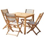 Wilsa - Ensemble de jardin Bilbao acacia carré table + 4 chaises