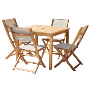 Wilsa - Ensemble de jardin Bilbao acacia carré table + 4 chaises