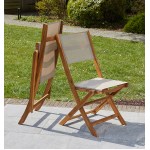 Wilsa - Ensemble de jardin Bilbao acacia carré table + 4 chaises