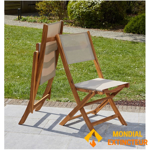 Wilsa - Ensemble de jardin Bilbao acacia carré table + 4 chaises