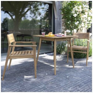Wilsa - Ensemble de jardin NAPLES teck massif 2/4p