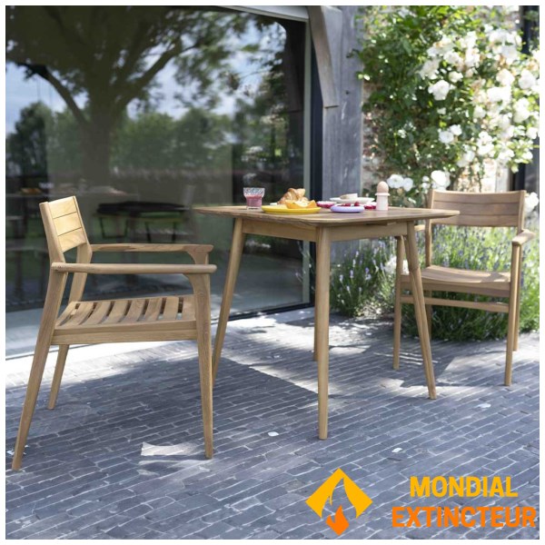 Wilsa - Ensemble de jardin NAPLES teck massif 2/4p