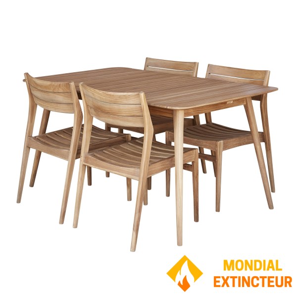 Wilsa - Ensemble de jardin NAPLES teck massif 4/6p