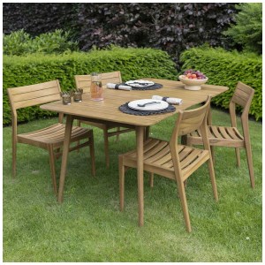 Wilsa - Ensemble de jardin NAPLES teck massif 4/6p