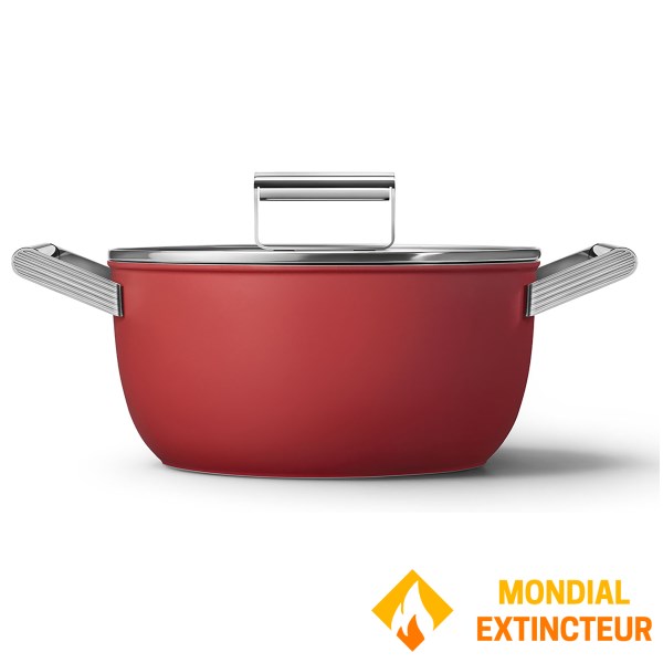 Smeg - Faitout 24 cm - Années 50 - Rouge Mat