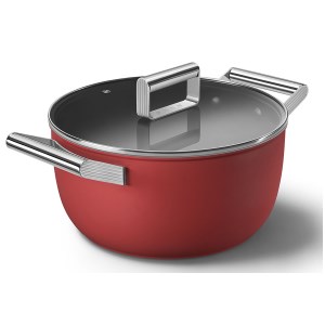 Smeg - Faitout 24 cm - Années 50 - Rouge Mat