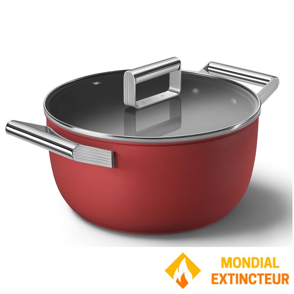 Smeg - Faitout 24 cm - Années 50 - Rouge Mat