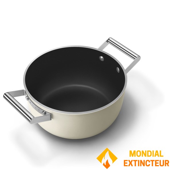 Smeg - Faitouts 24 cm  Esthétique Années 50 crème mat