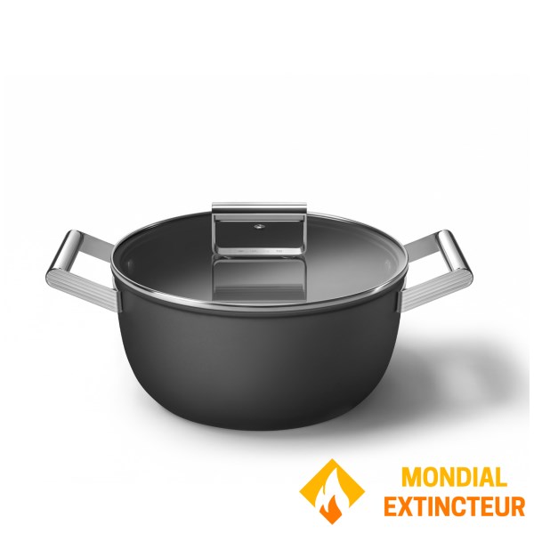 Smeg - Faitouts 24 cm  Esthétique Années 50 noir mat