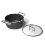 Smeg - Faitouts 24 cm  Esthétique Années 50 noir mat