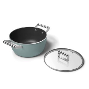 Smeg - Faitouts 24 cm  Esthétique Années 50 vert mat