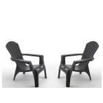 Wilsa - Fauteuils de jardin X2 Adirondack Anthracite