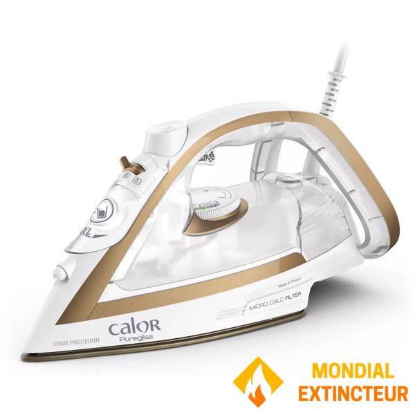 Calor - Fer vapeur Puregliss blanc/or