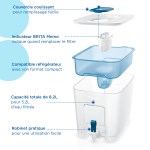 Brita - Fontaine à eau filtrée Flow basic bleu