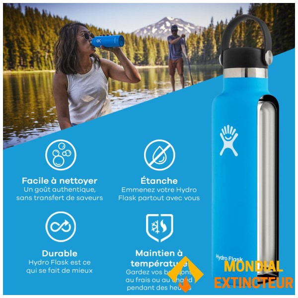 Hydroflask - Gourde Flex Cap bleu Indigo 621 ml