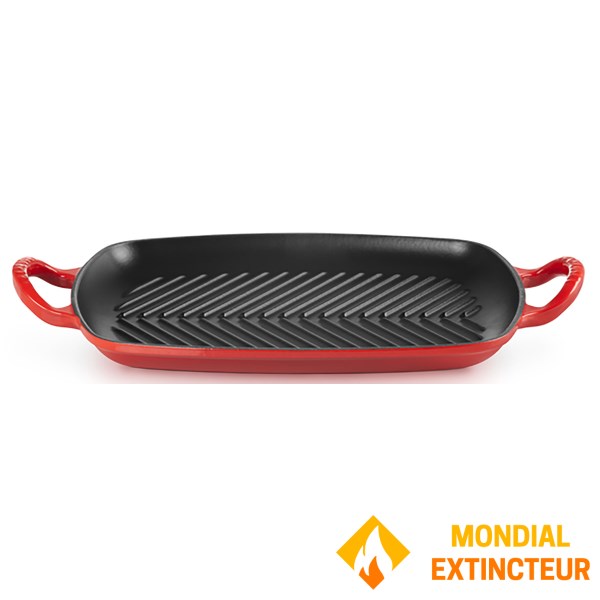 Le Creuset - Gril rectangulaire  Signature 30cm - cerise