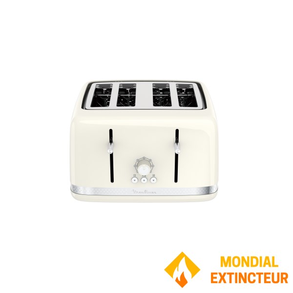 Moulinex - Grille-pain 4 fentes SOLEIL Ivoire Design retro