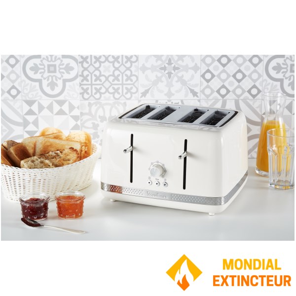Moulinex - Grille-pain 4 fentes SOLEIL Ivoire Design retro