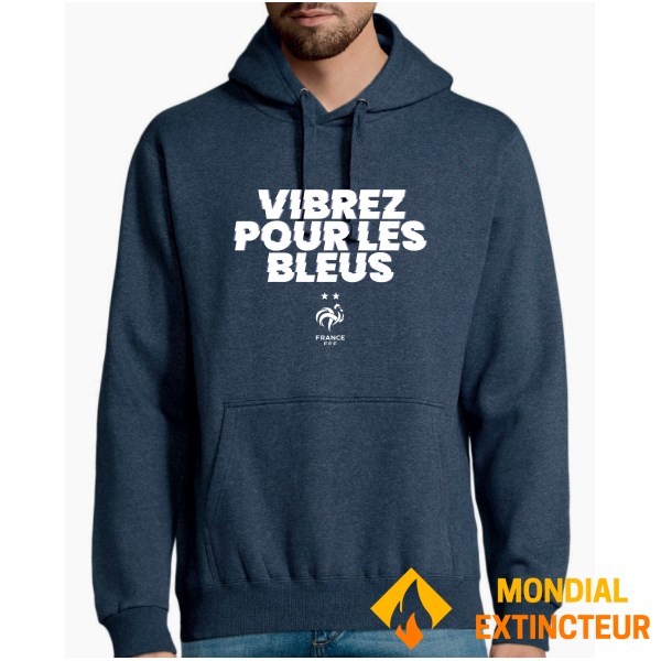 FFF - Hoodie FFF bleu chiné - S