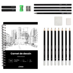 Livoo - Kit de dessin  19 pièces