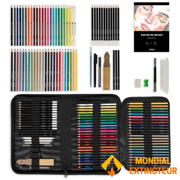 Livoo - Kit de dessin 74 pièces