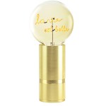 MITB - Lampe à poser Socle Madison or + Ampoule La vie est belle