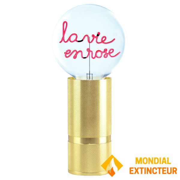 MITB - Lampe à poser Socle Madison or + Ampoule Vie en rose