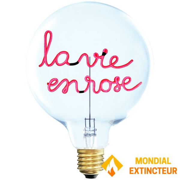 MITB - Lampe à poser Socle Madison or + Ampoule Vie en rose