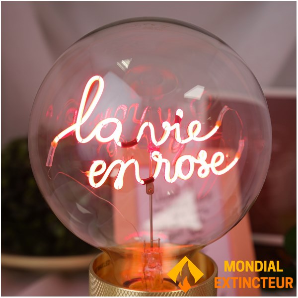 MITB - Lampe à poser Socle Pop blanc + Ampoule Vie en rose