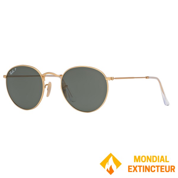 Rayban - Lunettes de soleil Round metal Matte Gold polarisé