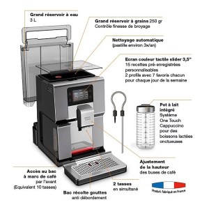 Krups - Machine à café broyeur Intuition Préférence + silver 