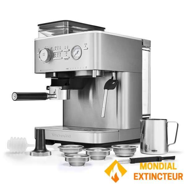 KitchenAid - Machine à café Expresso semi-automatique acier